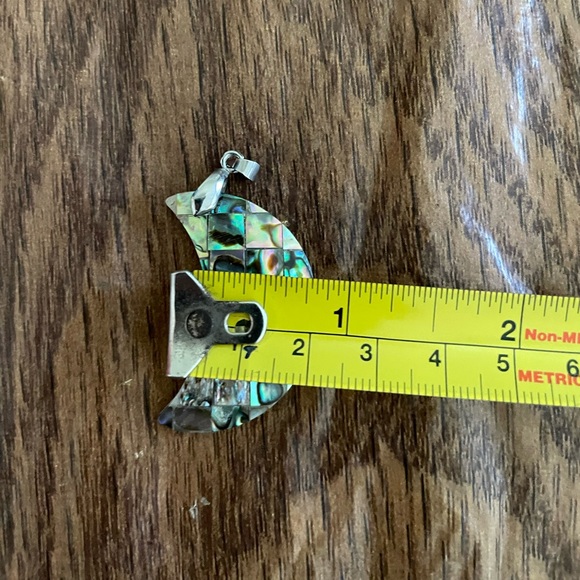 Hanging Crescent Moon formed from Abalone Shell - Pendant - Picture 6 of 7